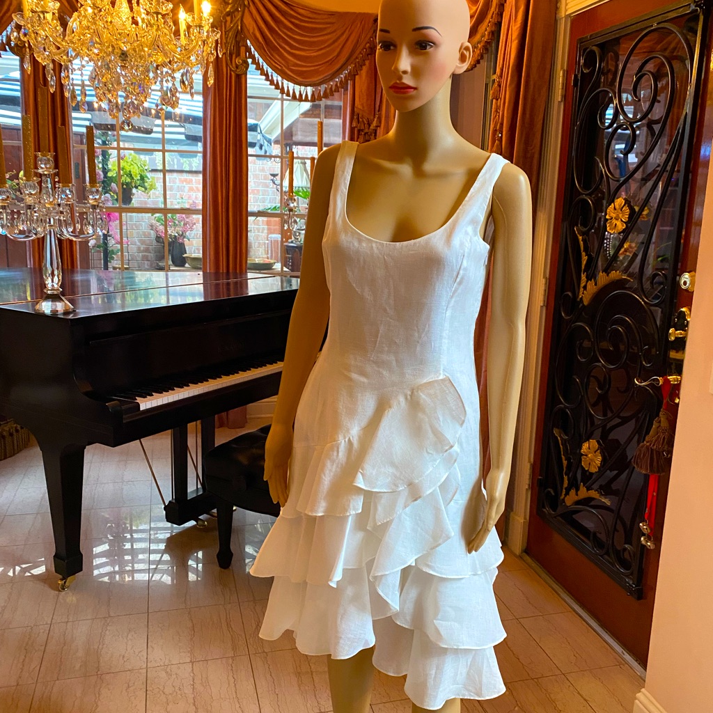 ralph lauren white dress Authentic Cream Long Sleeve Day Dress main image 0
